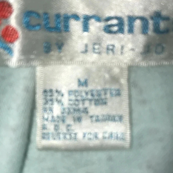 CURRANTS by Jeri-Jo minty blue with black, grey speckles, dolman sleeves size M - Picture 8 of 9